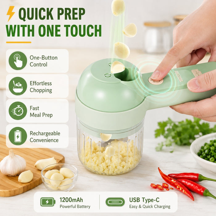 Multifunction USB Rechargeable Food Chopper Slicer & Food Prep Tool