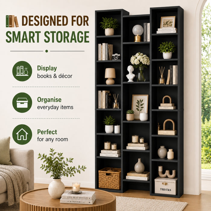 Display Shelf Media Storage Bookshelf - Black