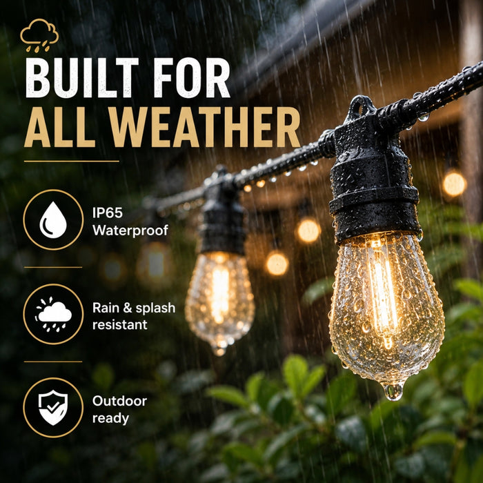 30M Waterproof LED Festoon String Lights