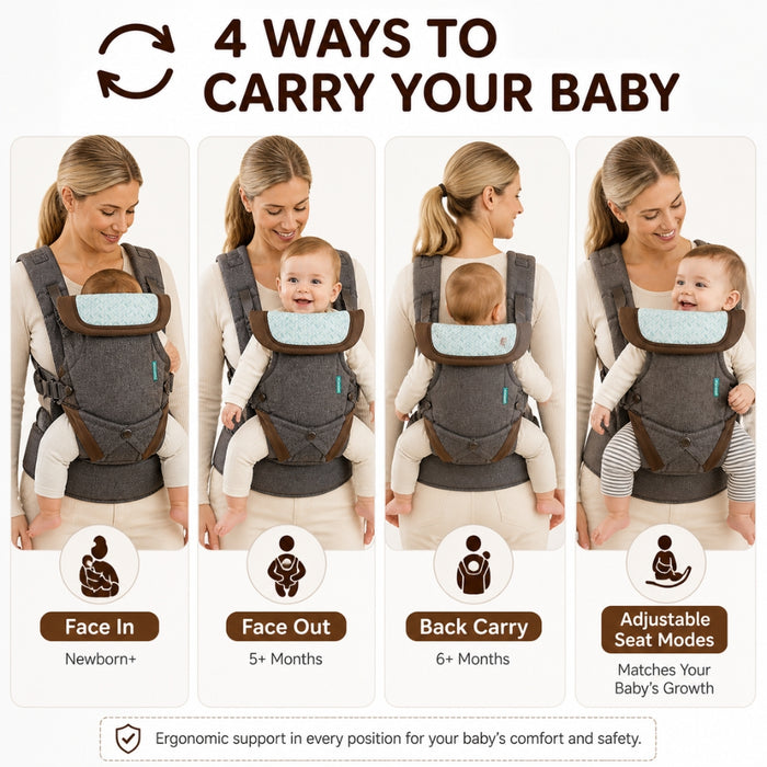4-in-1 High-Quality Breathable Convertible Baby Infant Carrier