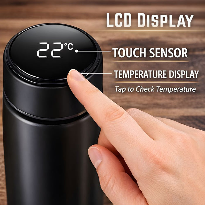 500ML Stainless Steel Insulated Hot and Cold Smart Water Bottle with Temperature LCD Display