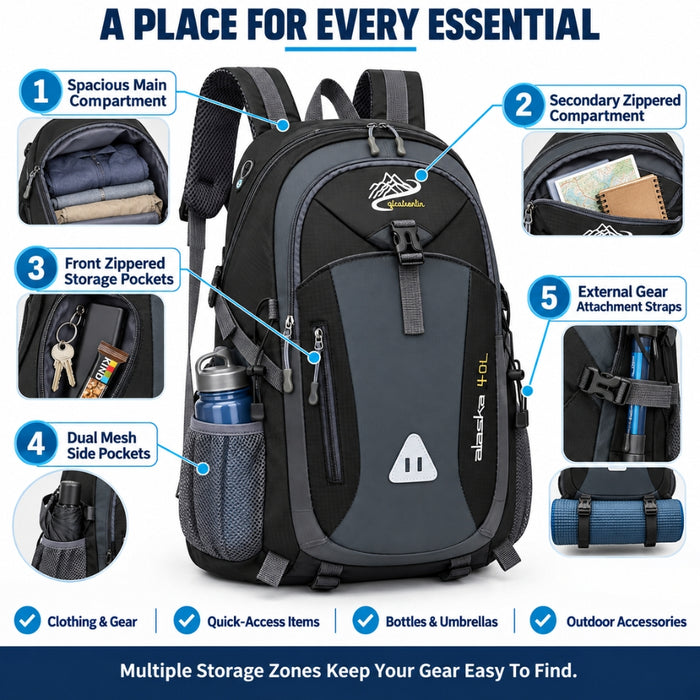 Large Capacity 40L Outdoor Travel Hiking Backpack Bag