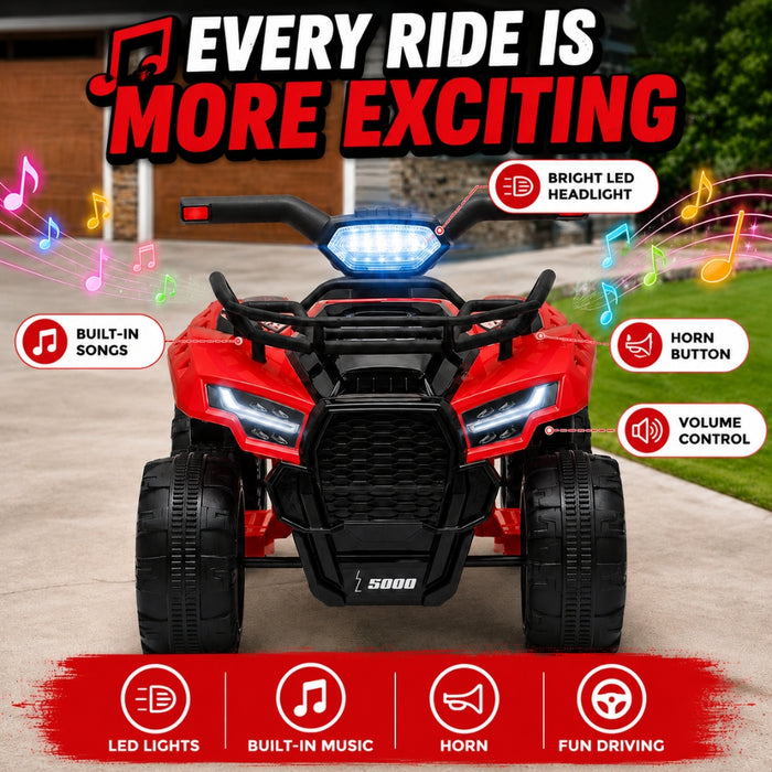 Kids Electric Rechargeable Ride On ATV - Red