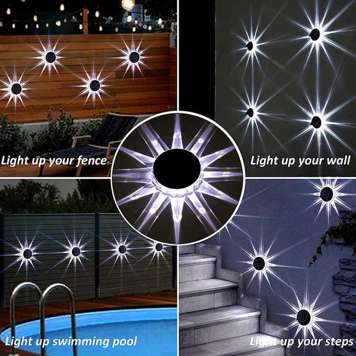Solar Powered Water Resistant Outdoor Garden Wall Porch and Deck Lights