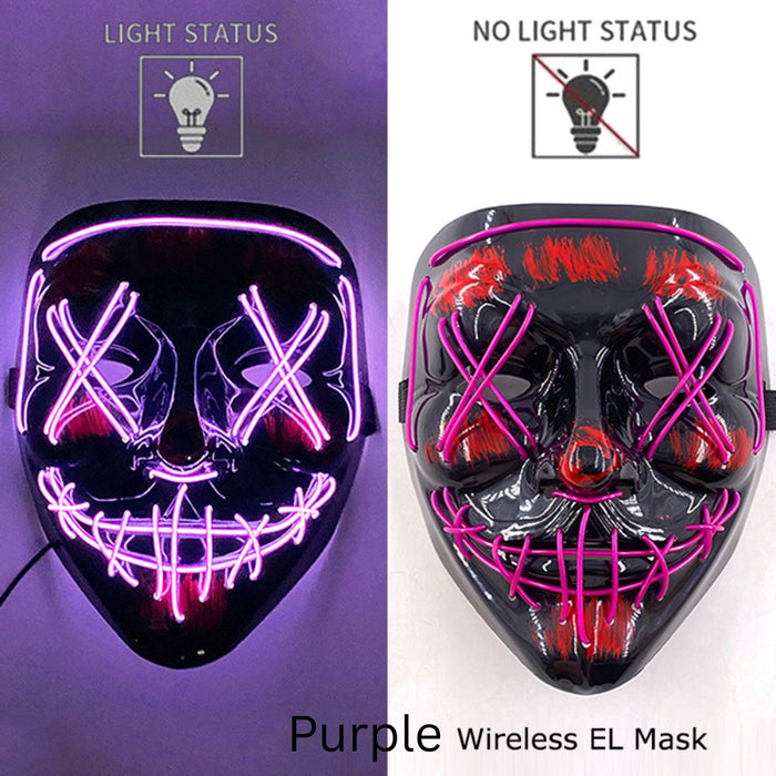 Neon LED Purge Dark Cosplay Horror Mask
