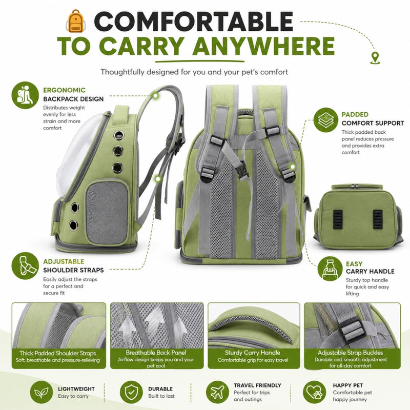 Breathable Cat Carrying Clear Bubble Backpack Carrier