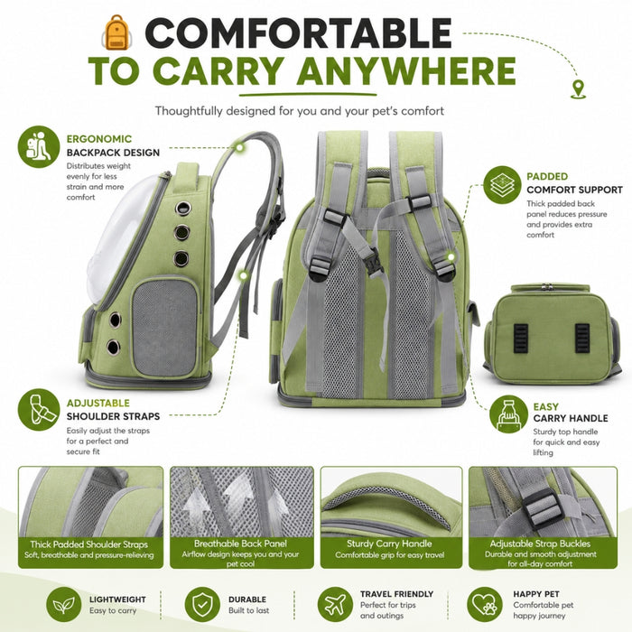 Breathable Cat Carrying Clear Bubble Backpack Carrier