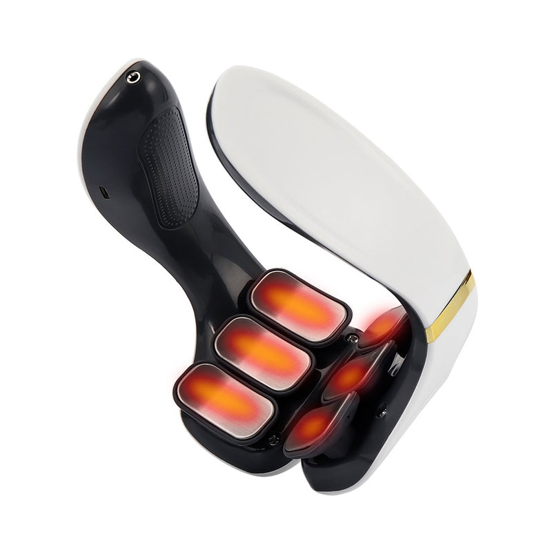 USB Rechargeable 6 Heads Electric Pulse Heating Neck Massager