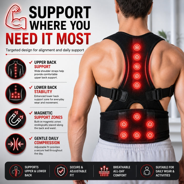 Adjustable Magnetic Back Posture Support Brace