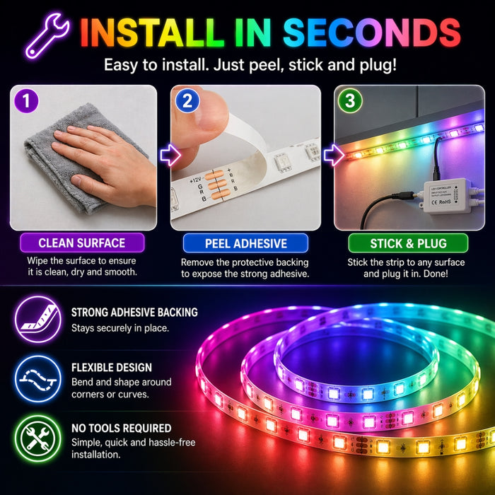 Remote Controlled Infrared Ready RGB LED Lights
