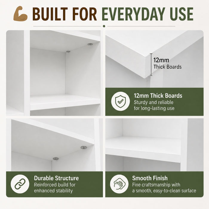 Display Shelf Media Storage Bookshelf - White