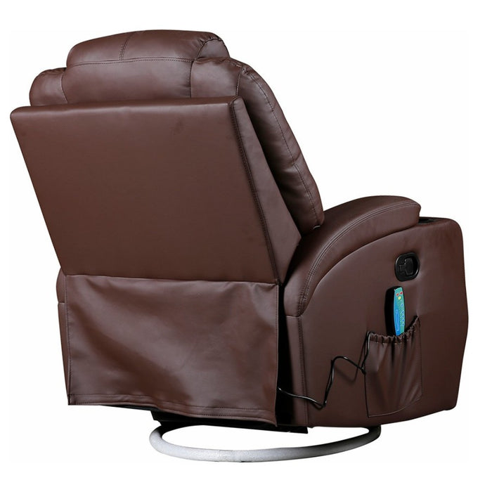 Electric PU Premium Leather Heating Swivel Recliner Massage Chair