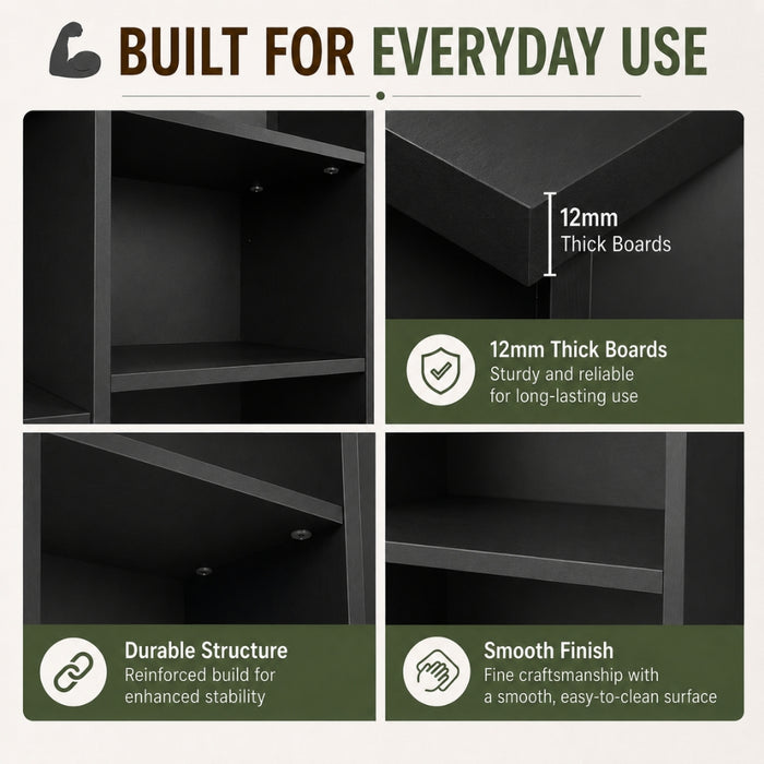 Display Shelf Media Storage Bookshelf - Black