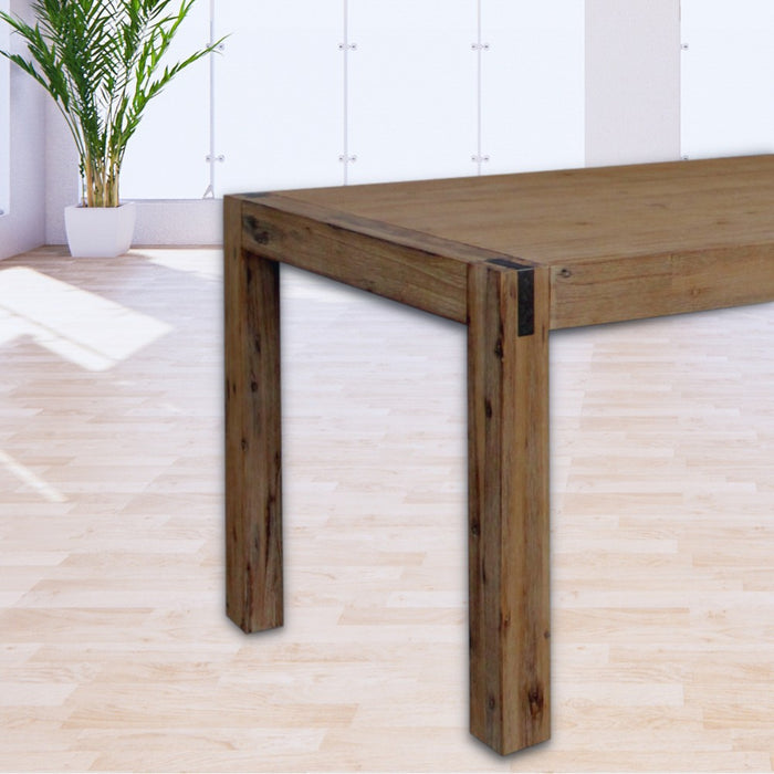 Solid Acacia Dining Table Wooden Base Medium Size in Oak Colour