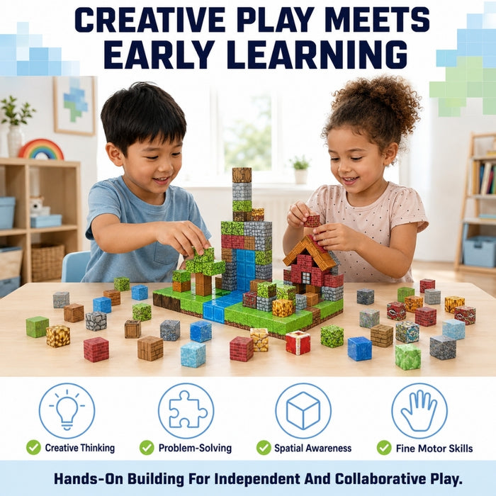 PixelCraft Magnetic Building Cubes – Random Assorted Set