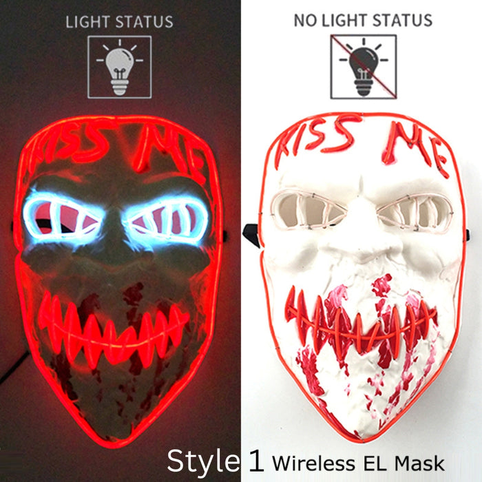 Neon LED Purge Dark Cosplay Horror Mask