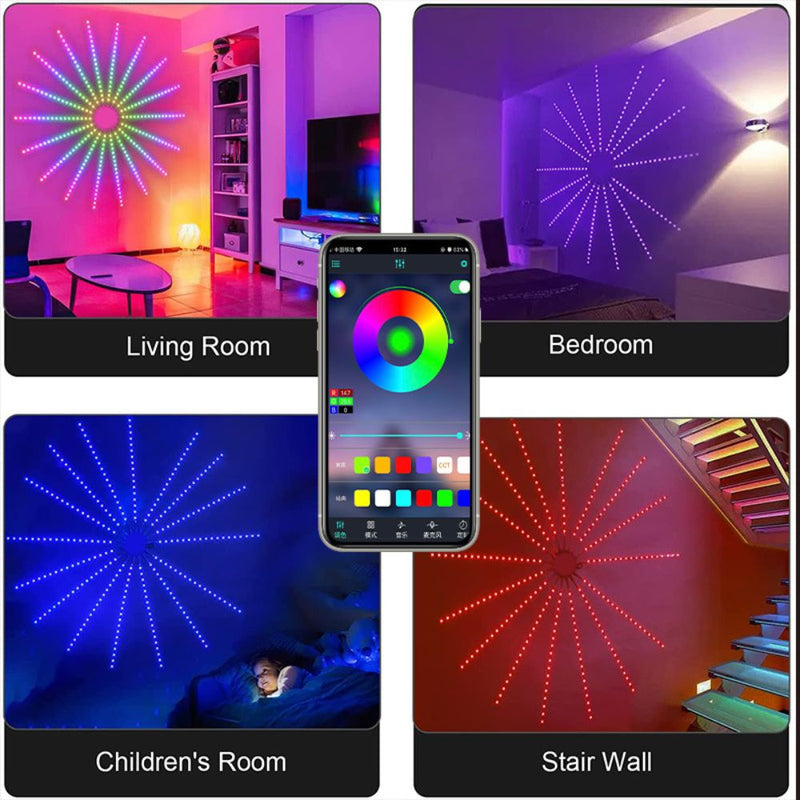 Remote Control Smart RGB LED Firework Strip Light - USB Powered