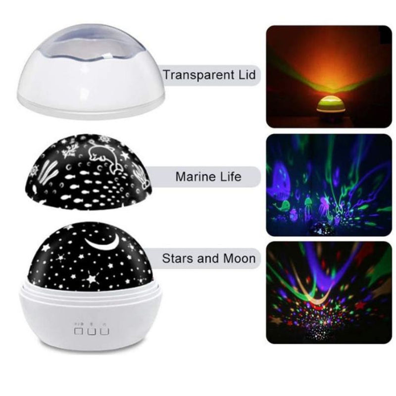 LED Night Light Galaxy Projector Star Lamp - USB Powered