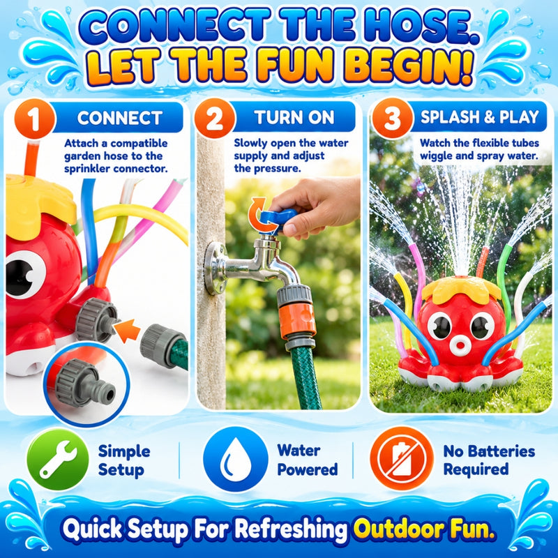Octopus Wiggle Water Sprinkler – Kids Outdoor Splash Toy
