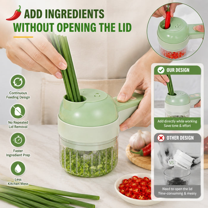 Multifunction USB Rechargeable Food Chopper Slicer & Food Prep Tool