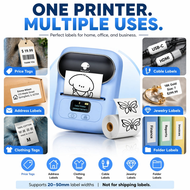 Portable Mini Barcode Sticker Label Maker Bluetooth Printer