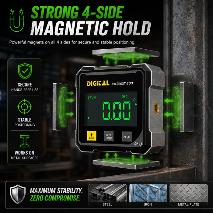 4-Side Magnetic Electronic Protractor Digital Angle Gauge