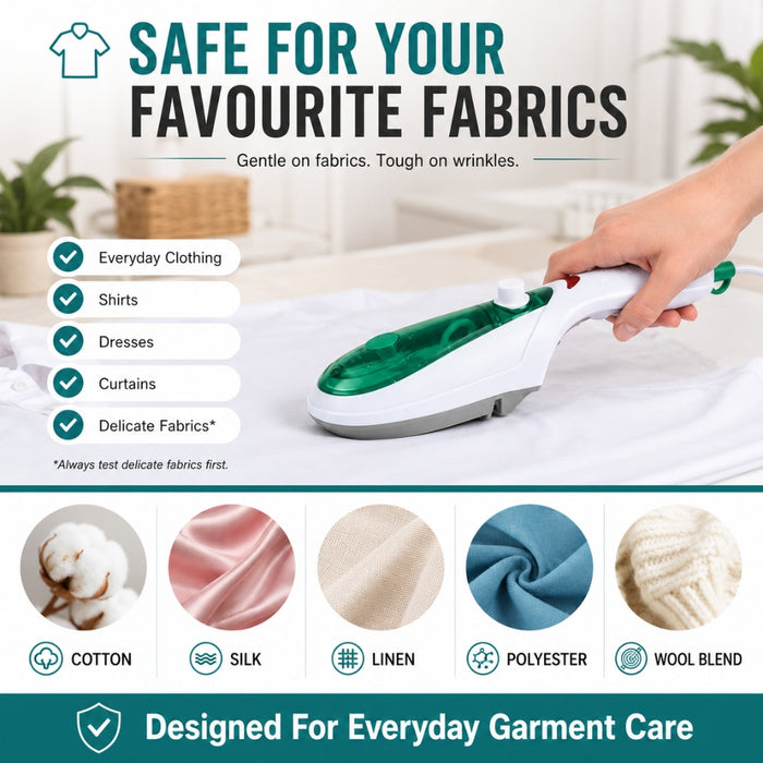 Handheld Garment Steamer Brush Portable Clothes Steam Iron (Green)