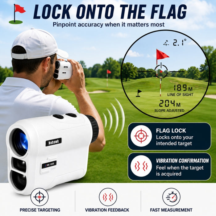 Rechargeable High-Precision Nohawk Golf Laser Rangefinder 5–1000m