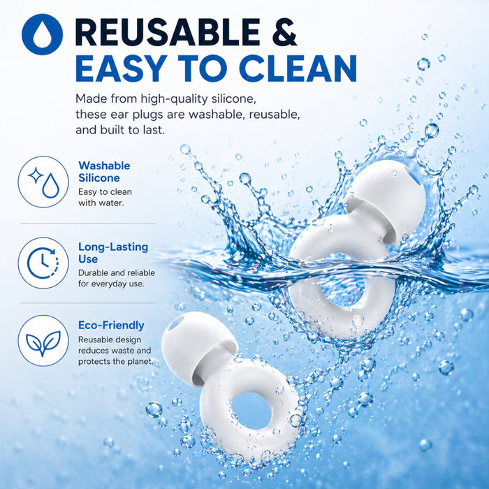 High Fidelity Noise Cancelling Reusable Silicone Ear Plugs