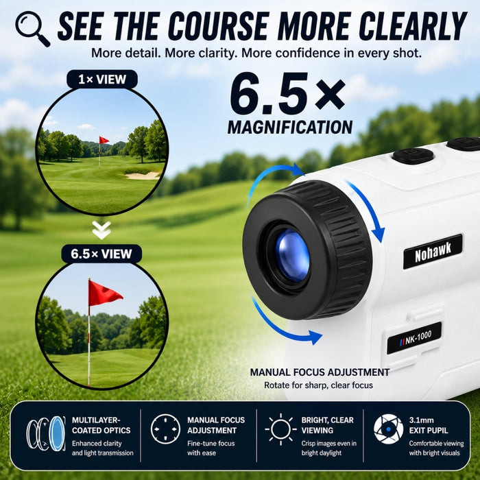 Rechargeable High-Precision Nohawk Golf Laser Rangefinder 5–1000m