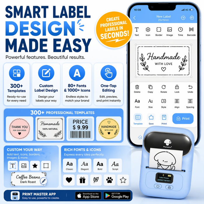 Portable Mini Barcode Sticker Label Maker Bluetooth Printer