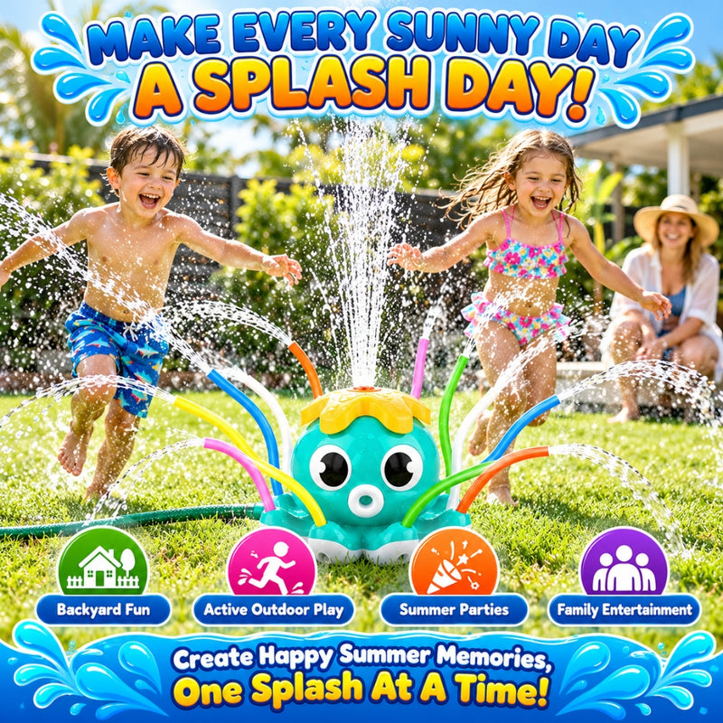 Octopus Wiggle Water Sprinkler – Kids Outdoor Splash Toy