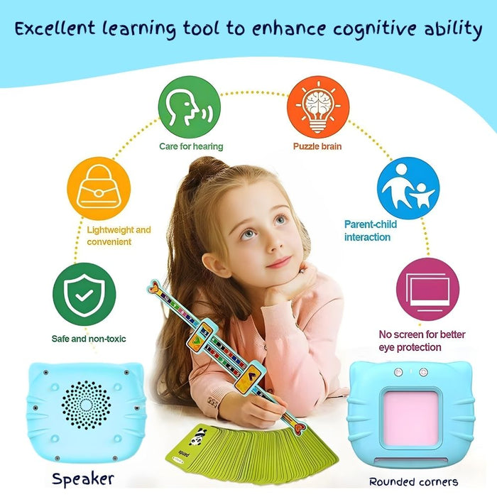 Audible Flash Cards Preschool Learning Machine - USB Rechargeable