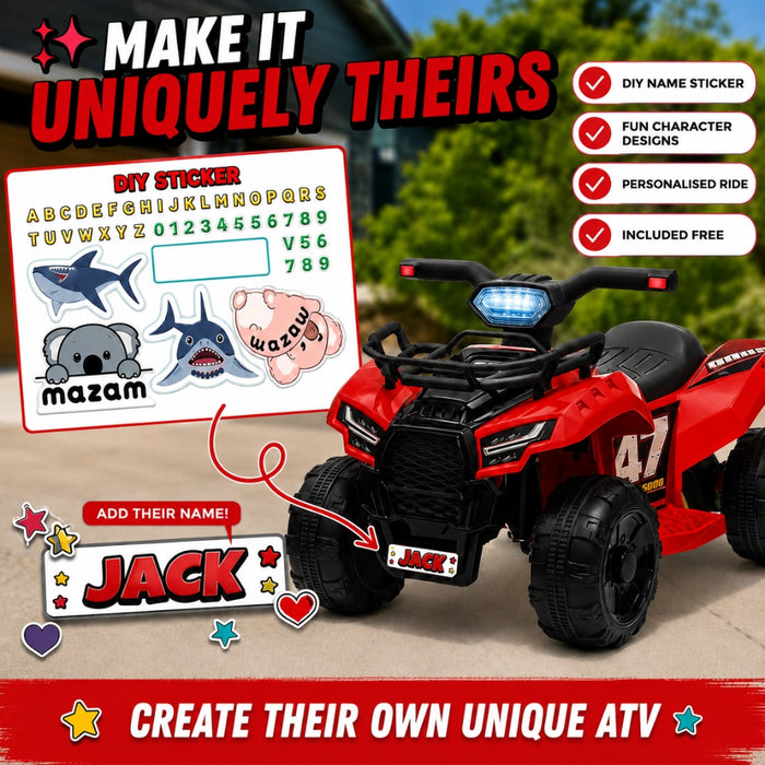 Kids Electric Rechargeable Ride On ATV - Red