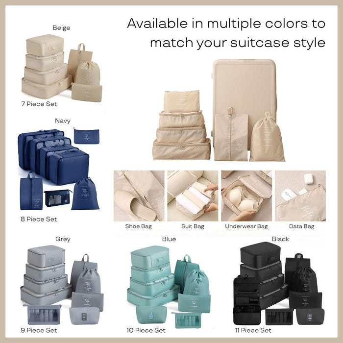 Travel Storage Packing Cubes Bag Set