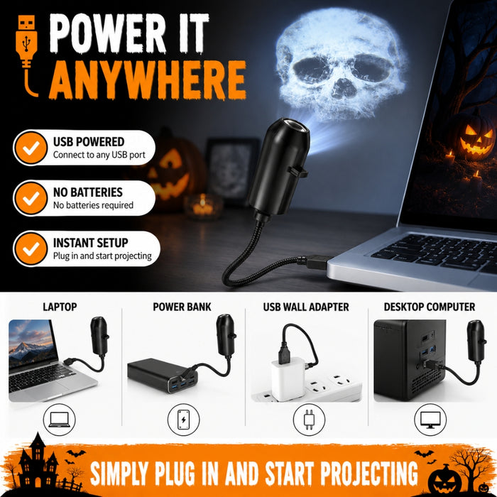 SpookyBeam USB Halloween Projection Light