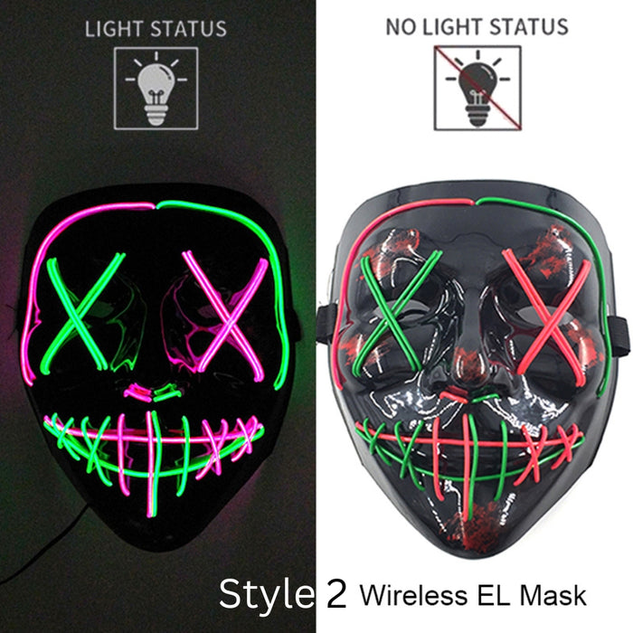 Neon LED Purge Dark Cosplay Horror Mask