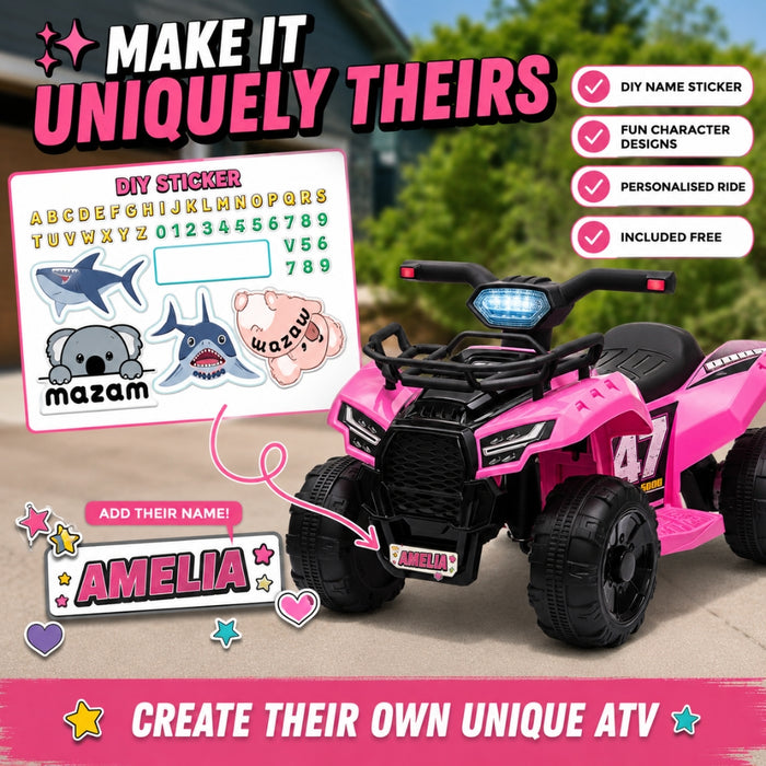 Kids Electric Rechargeable Ride On ATV - Pink