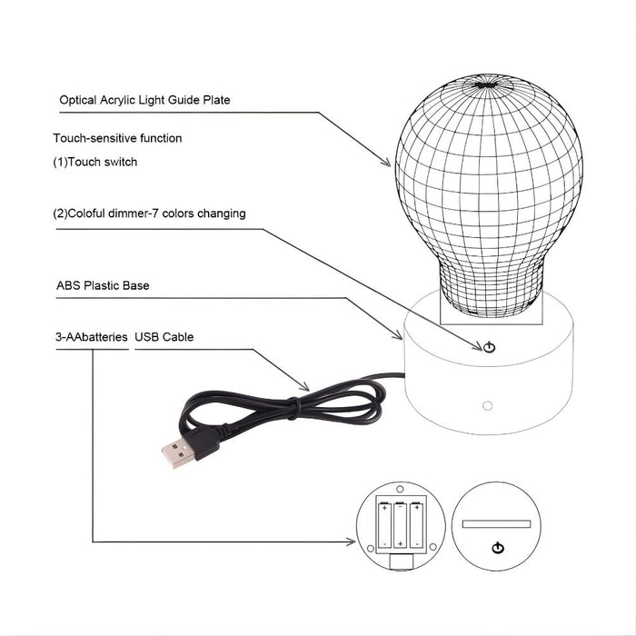 3D Illusion Acrylic LED Soccer Player Children's Night Light with Remote Control