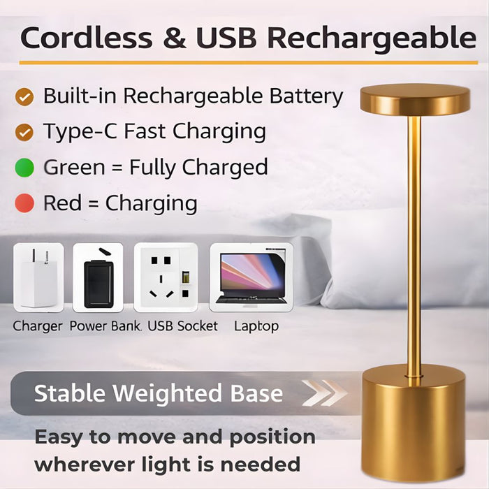 Rechargeable 3 Colors Adjustable Sensor LED Table Lamp
