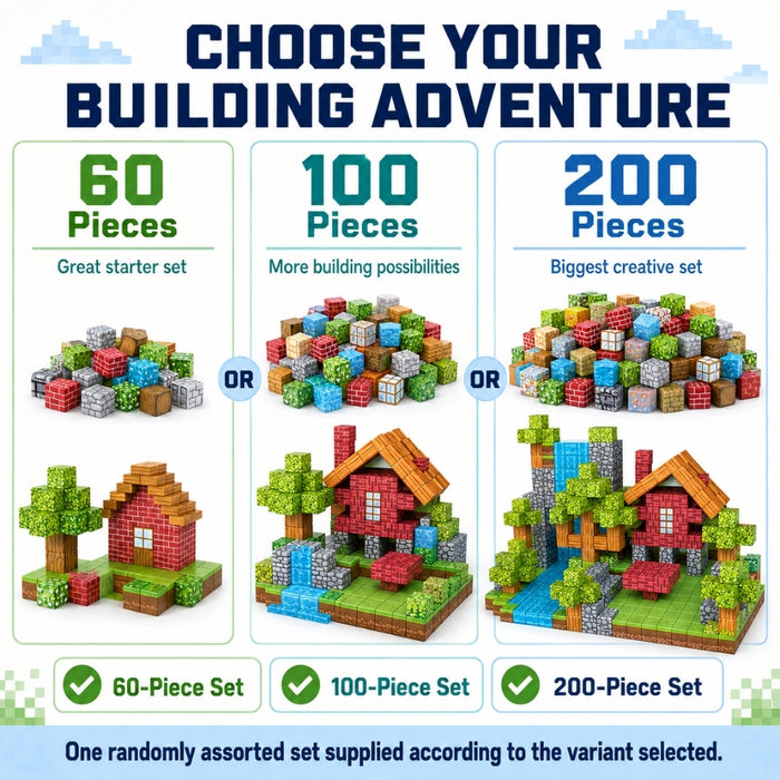 PixelCraft Magnetic Building Cubes – Random Assorted Set