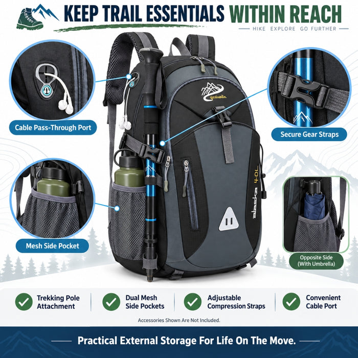 Large Capacity 40L Outdoor Travel Hiking Backpack Bag