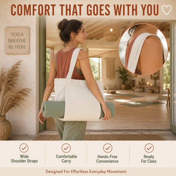 Natural Canvas Yoga Mat Tote Bag