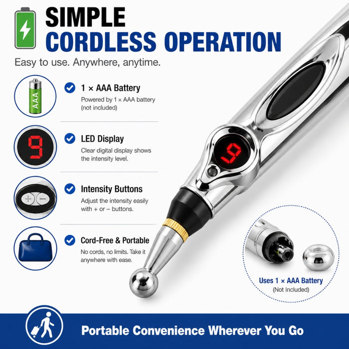 PulsePoint Electronic Massage Pen with 3 Massage Heads