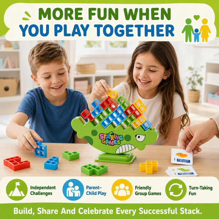 Dino Balance Building Block Stacking Tower Game
