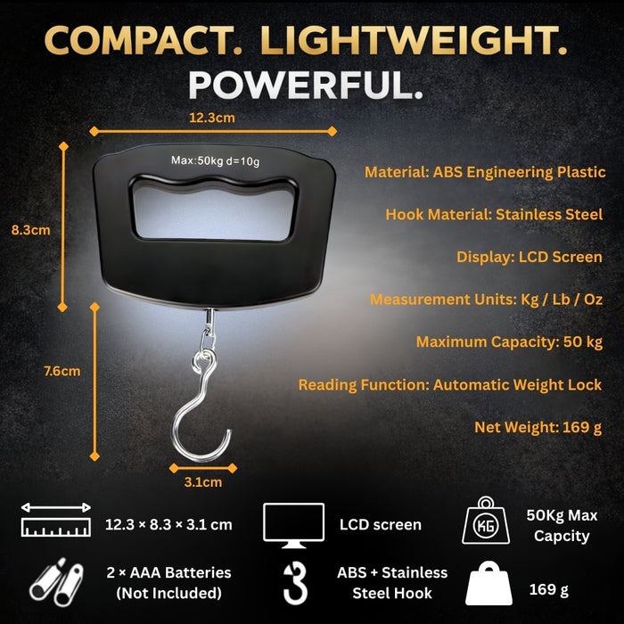Portable Digital LCD Hanging Hook Luggage Scale
