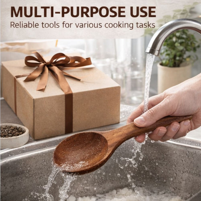 5-Piece Teak Wooden Kitchen Utensil Set