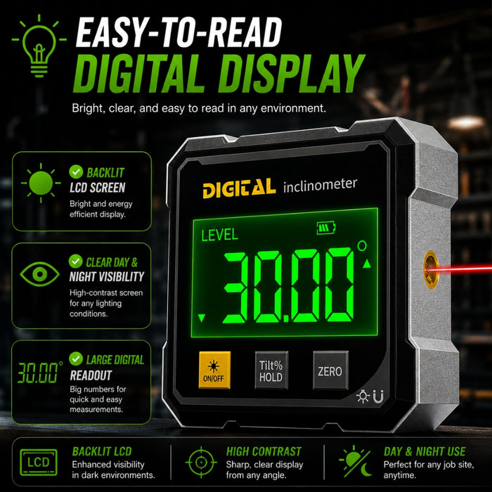4-Side Magnetic Electronic Protractor Digital Angle Gauge
