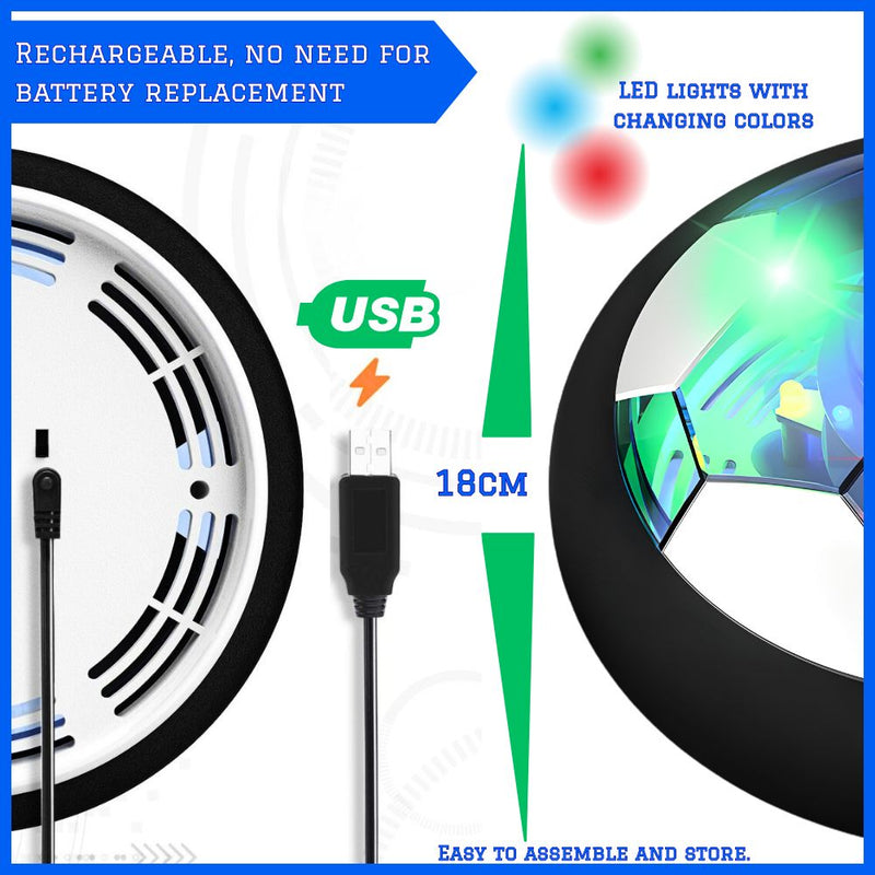 USB Rechargeable Floating Hover Soccer Ball Toy with Colorful LED Lights