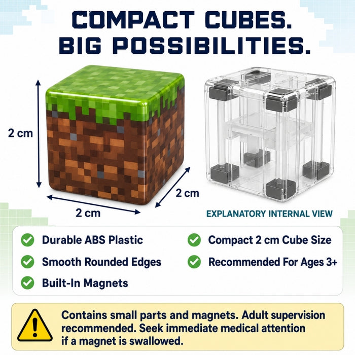 PixelCraft Magnetic Building Cubes – Random Assorted Set